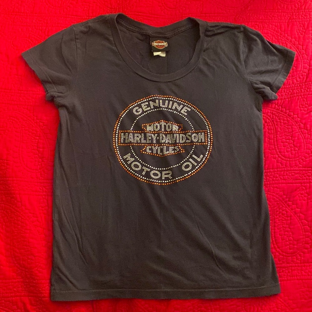 Small black Harley Davidson (HD) short sleeve shirt from Jamaica